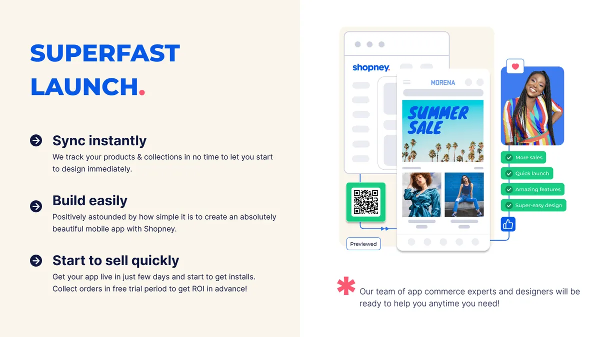 Shopney: mağazanızı kod yazmadan iOS ve Android uygulamasına dönüştürün.