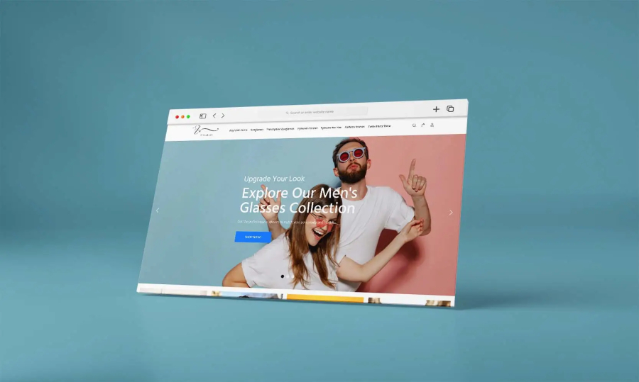 Ein moderner Shopify-Shop für Premium-Brillen, mit maßgeschneidertem Design, klarer Produktpräsentation und optimierter User Experience.