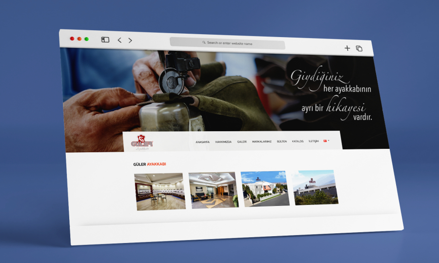 Eine moderne WordPress-Seite für Schuh- und Modeprodukte, gestaltet mit professioneller Optik und klarer Usability.