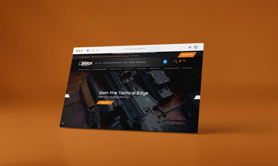 BigCommerce-basierter Webshop für optische Produkte, mit professionellem Design, übersichtlicher Produktdarstellung und hoher Benutzerfreundlichkeit.