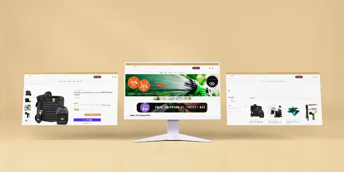 Shopify-E-Commerce-Shop für Garten- und Lifestyle-Produkte, kombiniert mit visuellem Premium-Branding und intuitiver Shopführung.