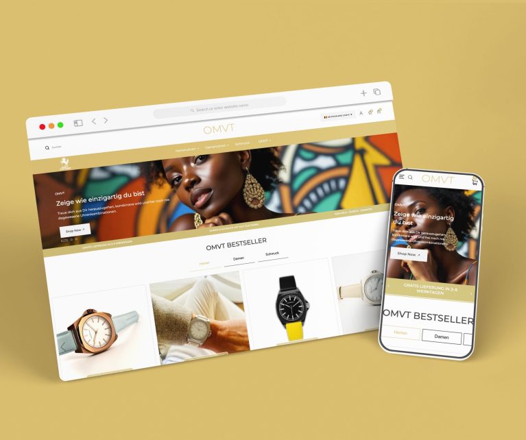 Ommovement präsentiert hochwertige Armbanduhren in einem modernen und ästhetisch gestalteten Shopify-Shop. Klare Produktdarstellungen, elegante Visuals und eine intuitive Nutzerführung schaffen ein stilvolles und professionelles Einkaufserlebnis.