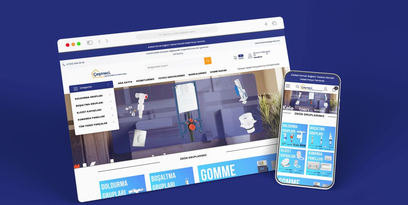 Çeşmeci Sıhhi Tesisat bietet professionelle Sanitär- und Installationslösungen, präsentiert in einem modernen und klar strukturierten Shopify-Auftritt. Die Website kombiniert benutzerfreundliche Navigation mit einer vertrauenswürdigen Markenwirkung und erleichtert Kunden den schnellen Zugang zu allen Dienstleistungen.