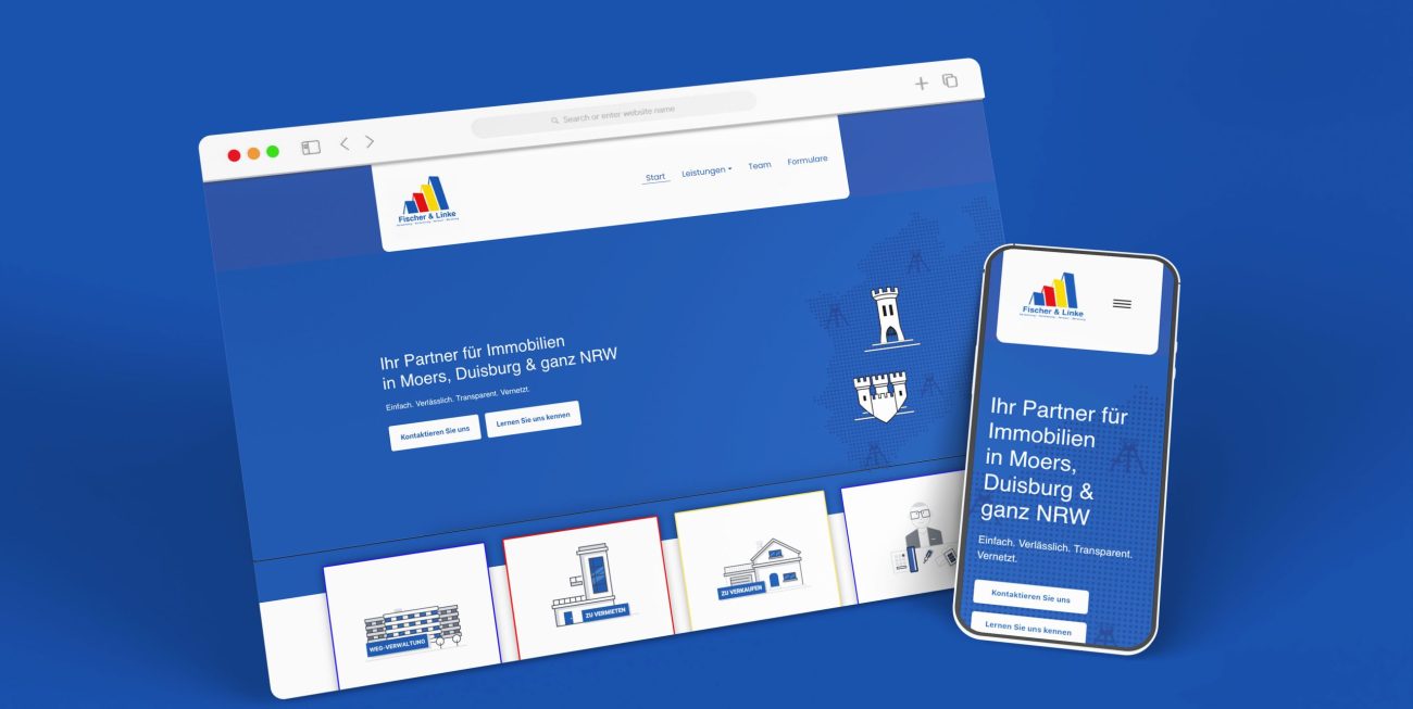 Fischer DE ist eine modern gestaltete WordPress-Website für Immobilienservices mit zahlreichen individuell entwickelten Funktionen. Klar strukturierte Inhalte, maßgeschneiderte Module und eine professionelle Präsentation bieten ein überzeugendes digitales Erlebnis für Interessenten und Kunden.