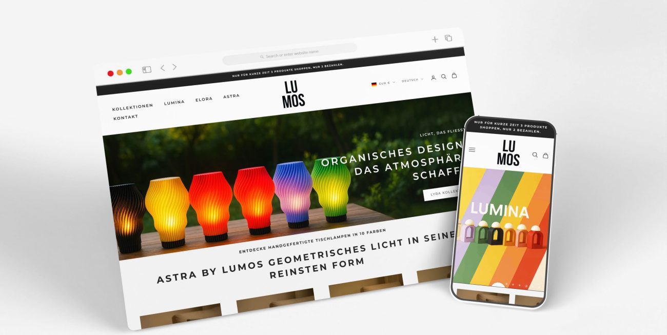 Lumosstore ist ein moderner Shopify-Shop, der sich auf handgefertigte 3D-Lampen spezialisiert. Jede Lampe wird individuell produziert und mit viel Liebe zum Detail gestaltet, um einzigartige Lichtmomente zu schaffen. Die klare Nutzerführung und das ästhetische Design machen das Einkaufserlebnis inspirierend und besonders.