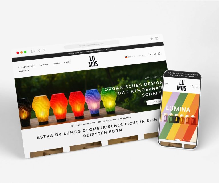 Lumosstore ist ein moderner Shopify-Shop, der sich auf handgefertigte 3D-Lampen spezialisiert. Jede Lampe wird individuell produziert und mit viel Liebe zum Detail gestaltet, um einzigartige Lichtmomente zu schaffen. Die klare Nutzerführung und das ästhetische Design machen das Einkaufserlebnis inspirierend und besonders.